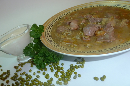 Мошова ( или узбекский национальный суп с машем и бараниной)