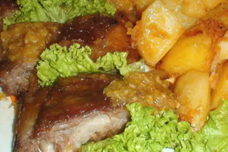 Ребра с соусом из манго и текилы