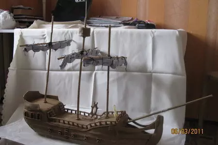 Пиратский корабль из торта "наполеон"