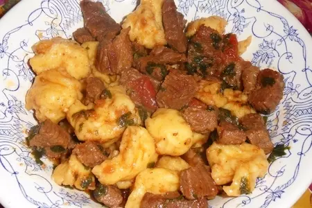 Рагу из телятины с клецками