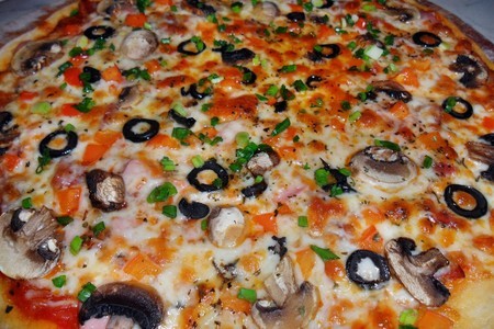 Фото к рецепту: Пицца(необычное приготовление теста)