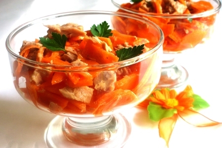 Морковка+тунец=простой и вкусный салатик