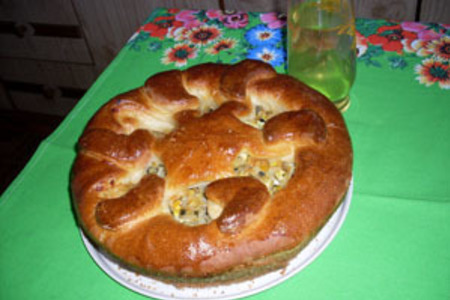 Капустный пирог с весенней зеленью