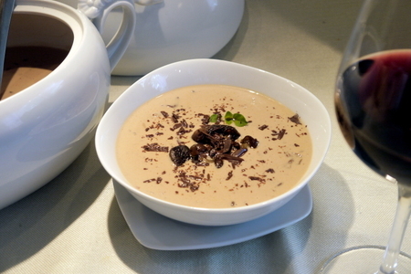 Фото к рецепту: Франкийскй грибной сливочно-винный суп