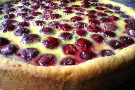 Фото к рецепту: Пирог вишневый нежный