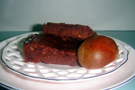 Фото к рецепту: Шоколадный пирог с каштанами ( безглютеновая выпечка).
