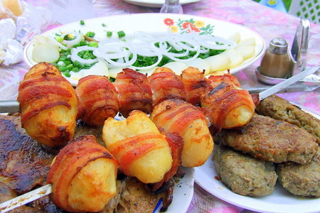Картофель в беконе // шашлык из картофеля, как гарнир или самостоятельное блюдо.