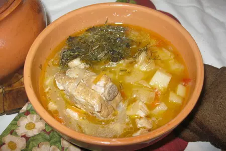 Суточные щи (томленые).