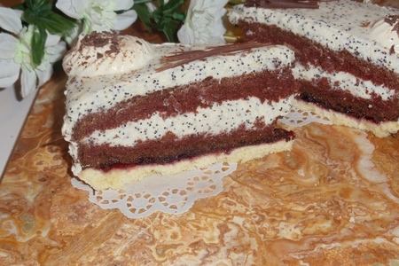 Фото к рецепту: Торт с маковым кремом  "фантазия"