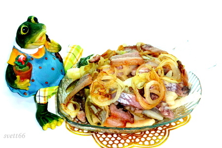 Фото к рецепту: Салат с сельдью по-цёблицки. посвящается любителям селедки и немецкой кухни!!!